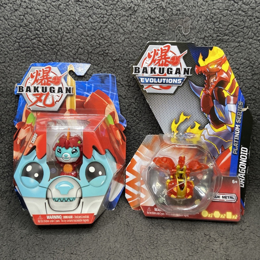 Lot of 2 NEW Bakugan,  Platinum Dragonoid & Cubbo Pack, Platinum‎ Series SEALED